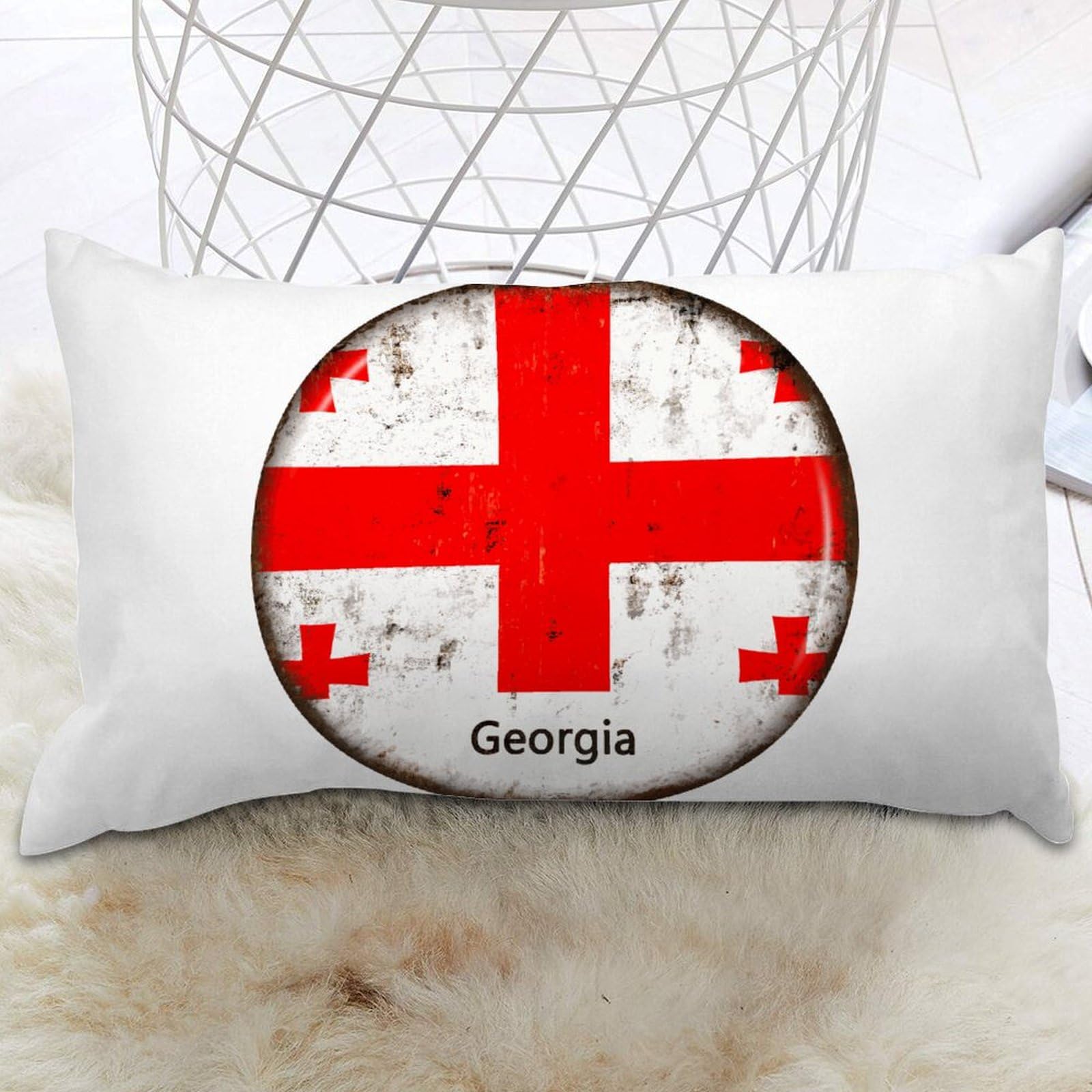 Federa per cuscino patriottico con bandiera della Romania, 64 x 54 cm, per interni ed esterni, morbida federa decorativa per cuscino in lino e cotone, per casa e ufficio
