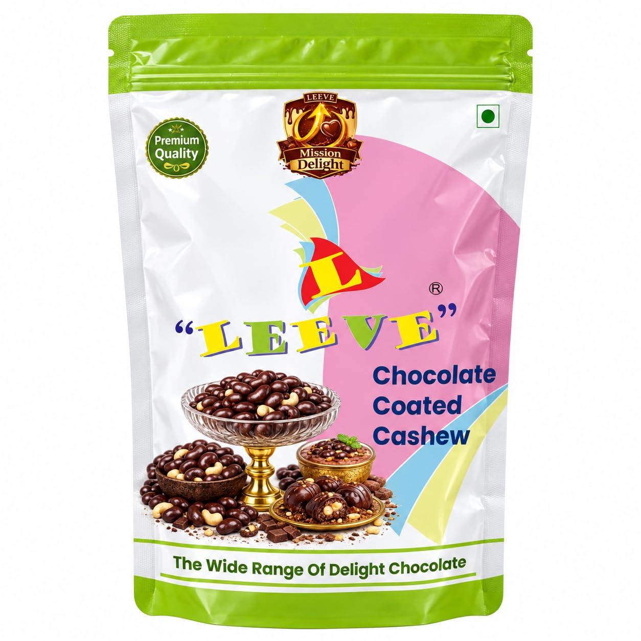 Leeve Chocolate Coated Cashew Nuts, Sweet Snack, 800 g | Chocolate