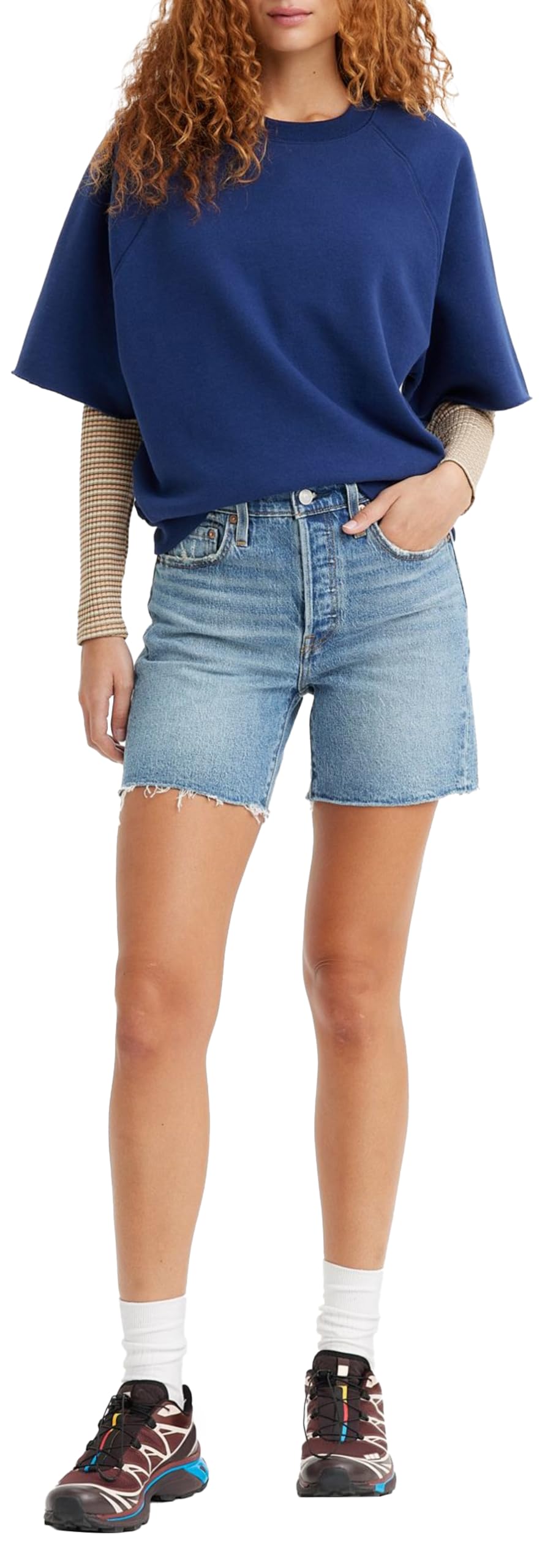 Levi's Damen 501 Mid Thigh Shorts Denim Shorts