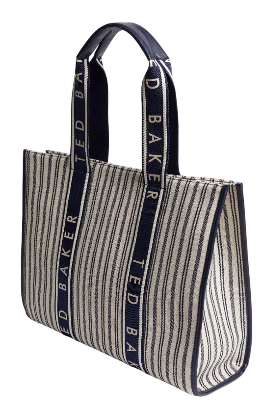 Ted Baker Hayllee Striped Canvas Large Icon Bag Navy