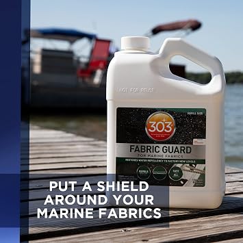 303 Marine Fabric Guard for Boat Covers & Canvas, 1 Gallon | Restores water and stain resistance on boat covers, canvas, and marine fabrics.
