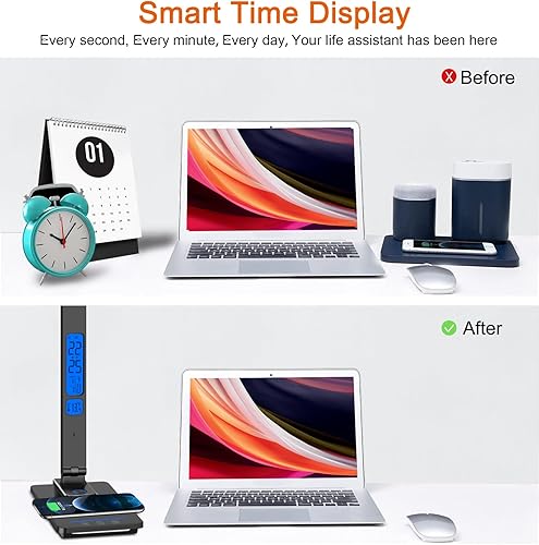 Miniatura 6 de AFROG Lámpara de escritorio LED multifuncional de 4 generación con puerto de carga USB 1800 Lux súper brillante 5 modos de iluminación 7 brillo