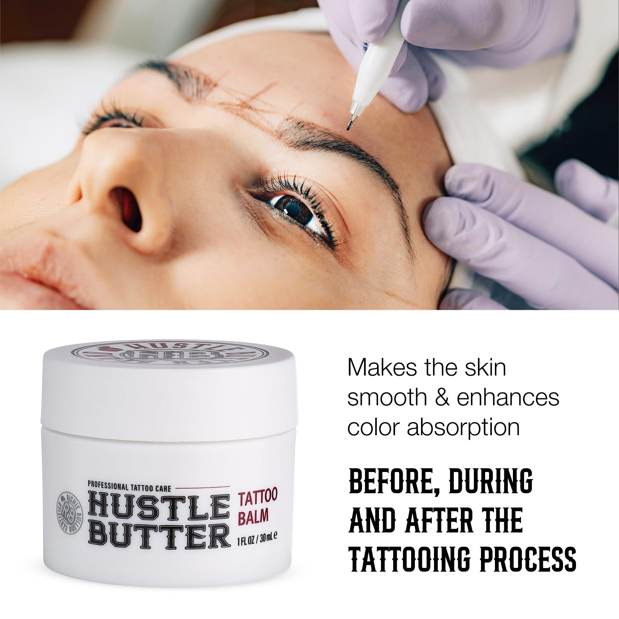 TATTOO HUSTLE BUTTER DELUXE ORIGINAL – 2x30ml crème de soin tatouage vegan aux ingrédients naturels comme mangue, papaye et beurre de karité, favorise la cicatrisation, réduit rougeurs et gonflements
