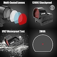 Vista 5 de UUQ EagleC28 Shake Awake Red Dot Sight Compatible with RMR/SRO and Picatinny Mount 2moa,1x26mm Round Lens,10 Brightness Micro Reflex Optic for