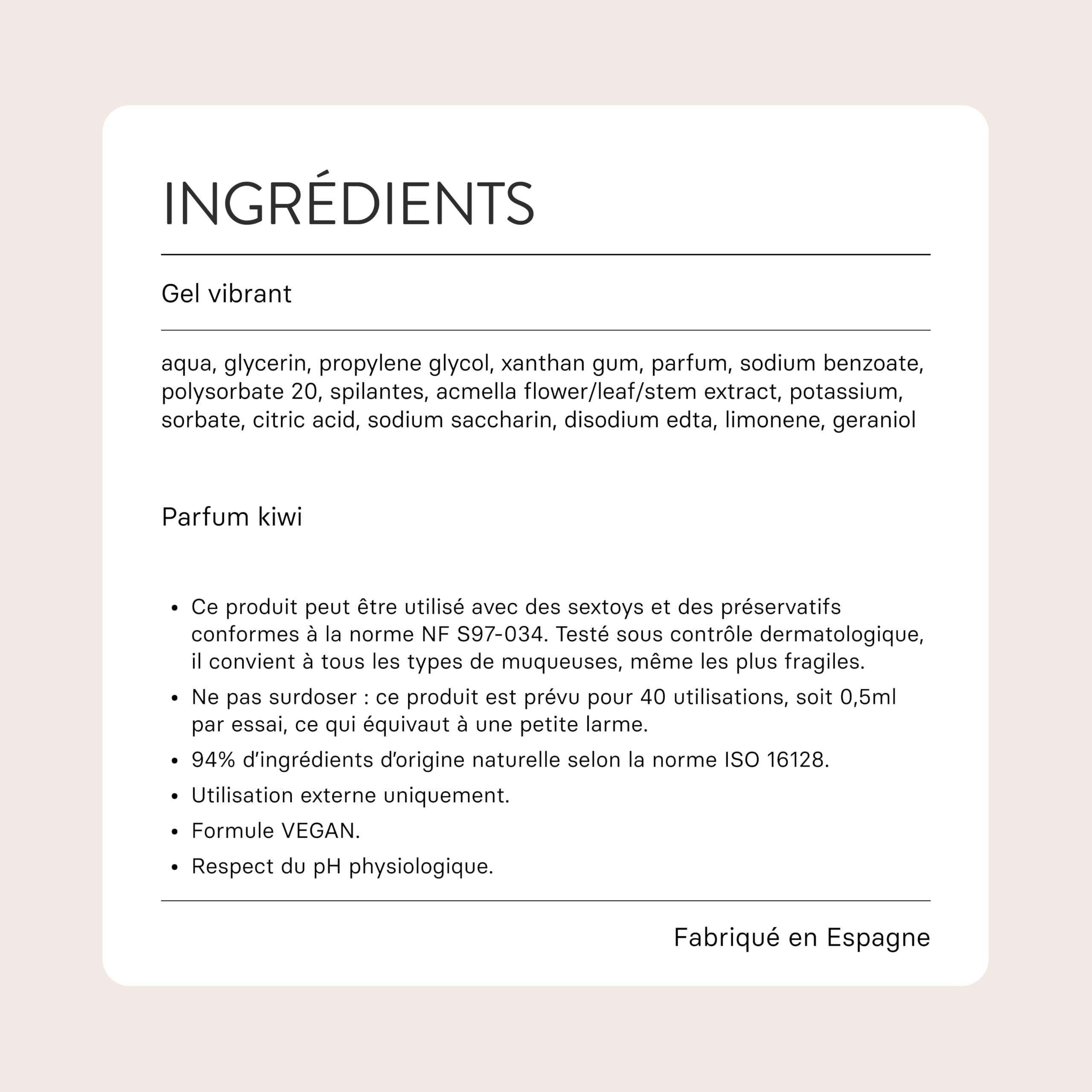 YESforLOV Gel Intime Aphrodisiaque Effet immédiat Femme et Homme, Effet Chauffant & Pulsations Localisées, Gel Naturel, Sensibilité & Jeux Érotiques - Saveur Kiwi - 20ml