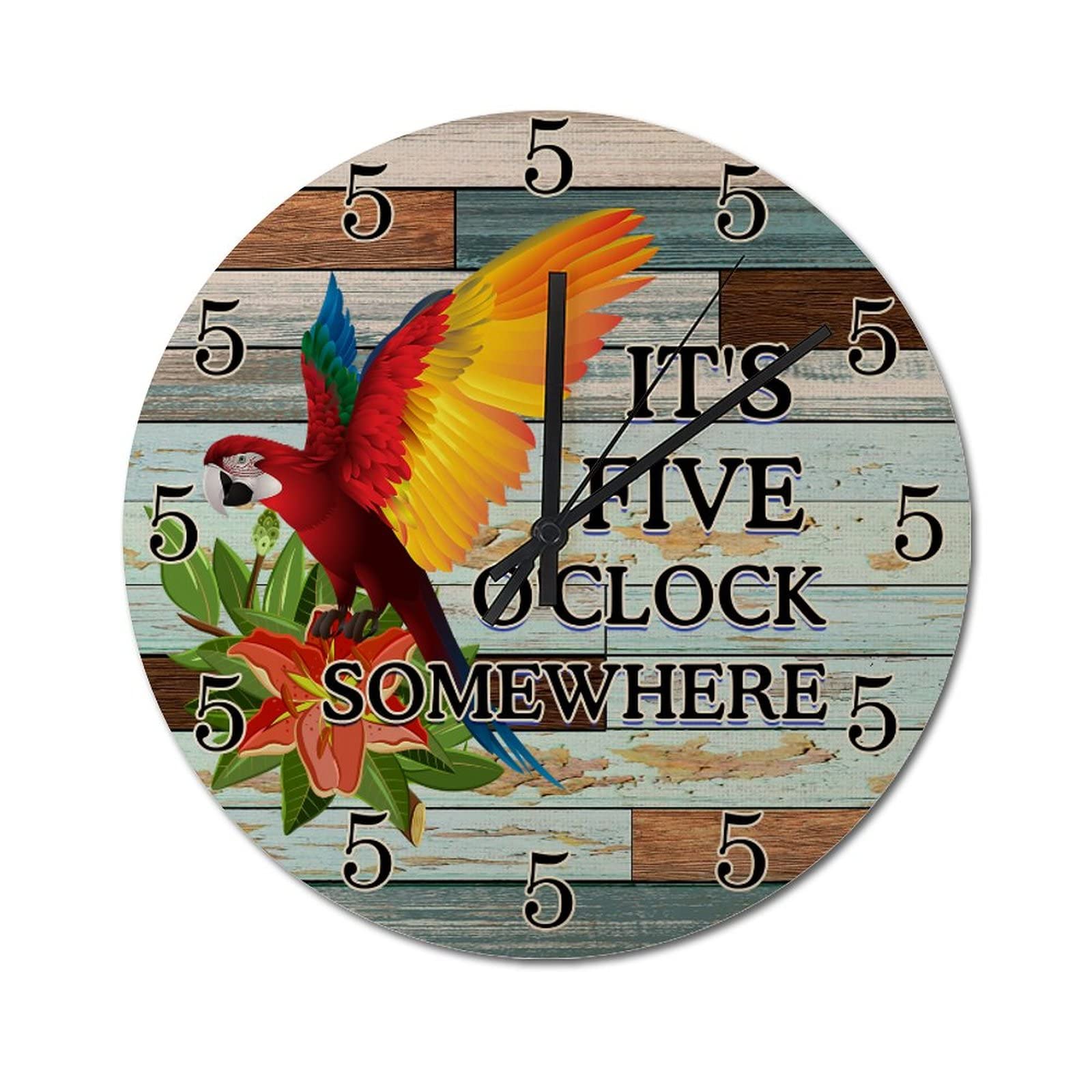 Horloge murale It's Five O'Clock Somewhere design cuisine et salon 38cm