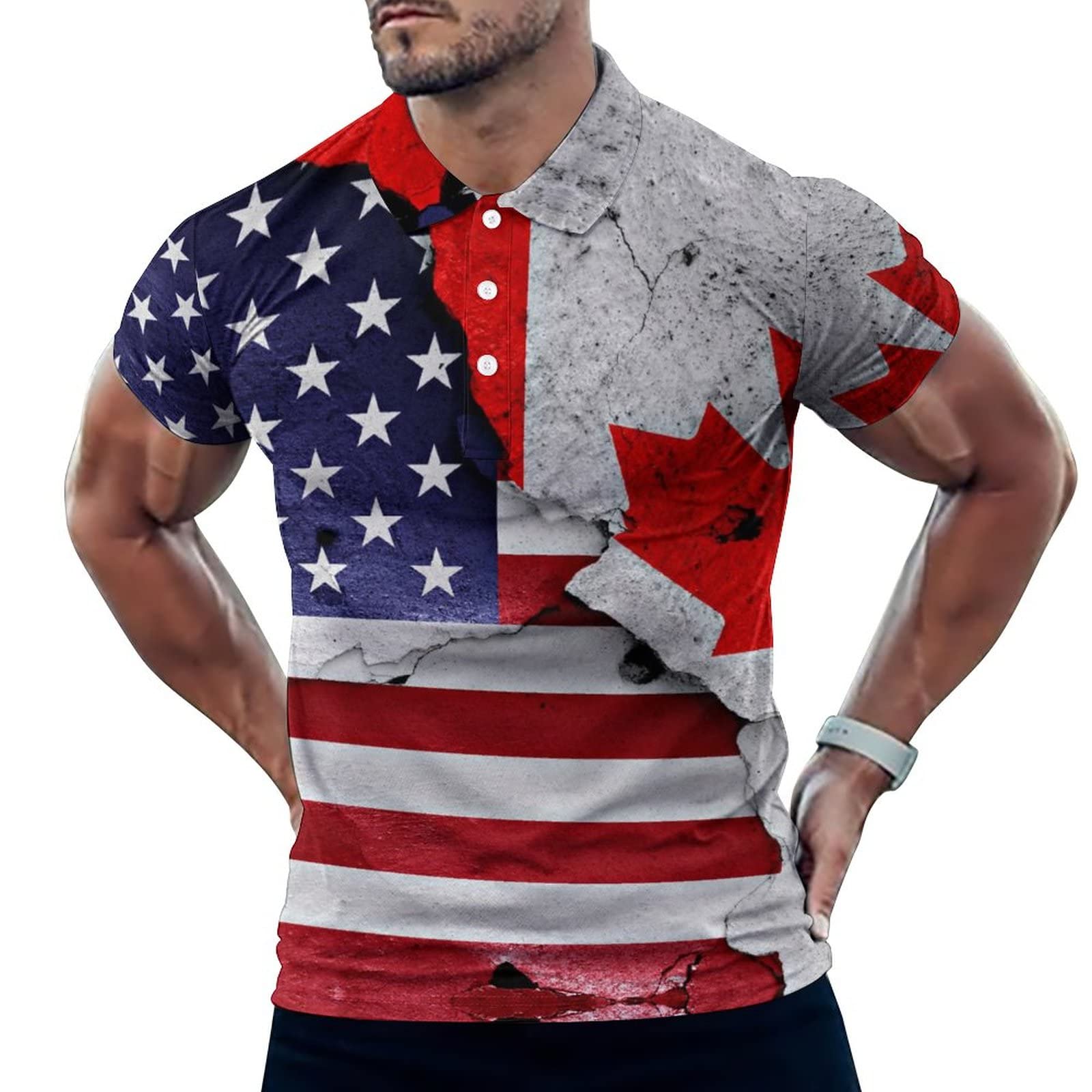 MazhalaiPolo Shirts for Men Dry Fit Mens Golf Shirts Short Sleeve Casual 3D Print Athletic Tennis Golf Polos T-Shirt Tops