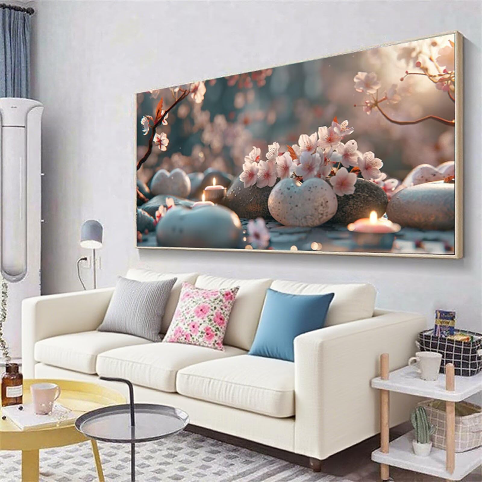 5D diamentowe malowanie kamień diamentowy dzieci DIY rysunek diamentowy kwiat malowanie diamentowe zestaw DIY dla dorosłych, 220 x 100 cm haft krzyżykowy diament płótno, dekoracja ścienna prezent X2