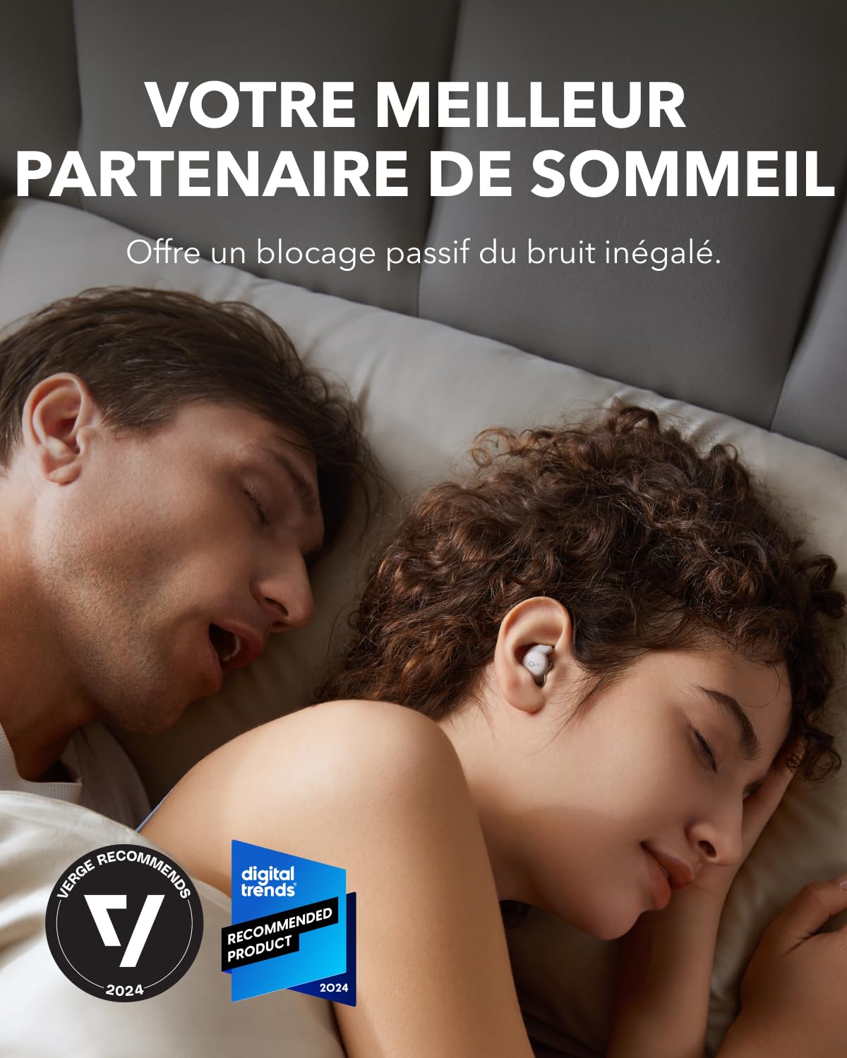 Soundcore Sleep A20 by Anker écouteurs Anti-Bruit pour Le Sommeil, Petit Design pour Les Dormeurs Latéraux, 80 Heures D'autonomie, Diffusion de Contenu Via Bluetooth 5.3, Moniteur de Sommeil