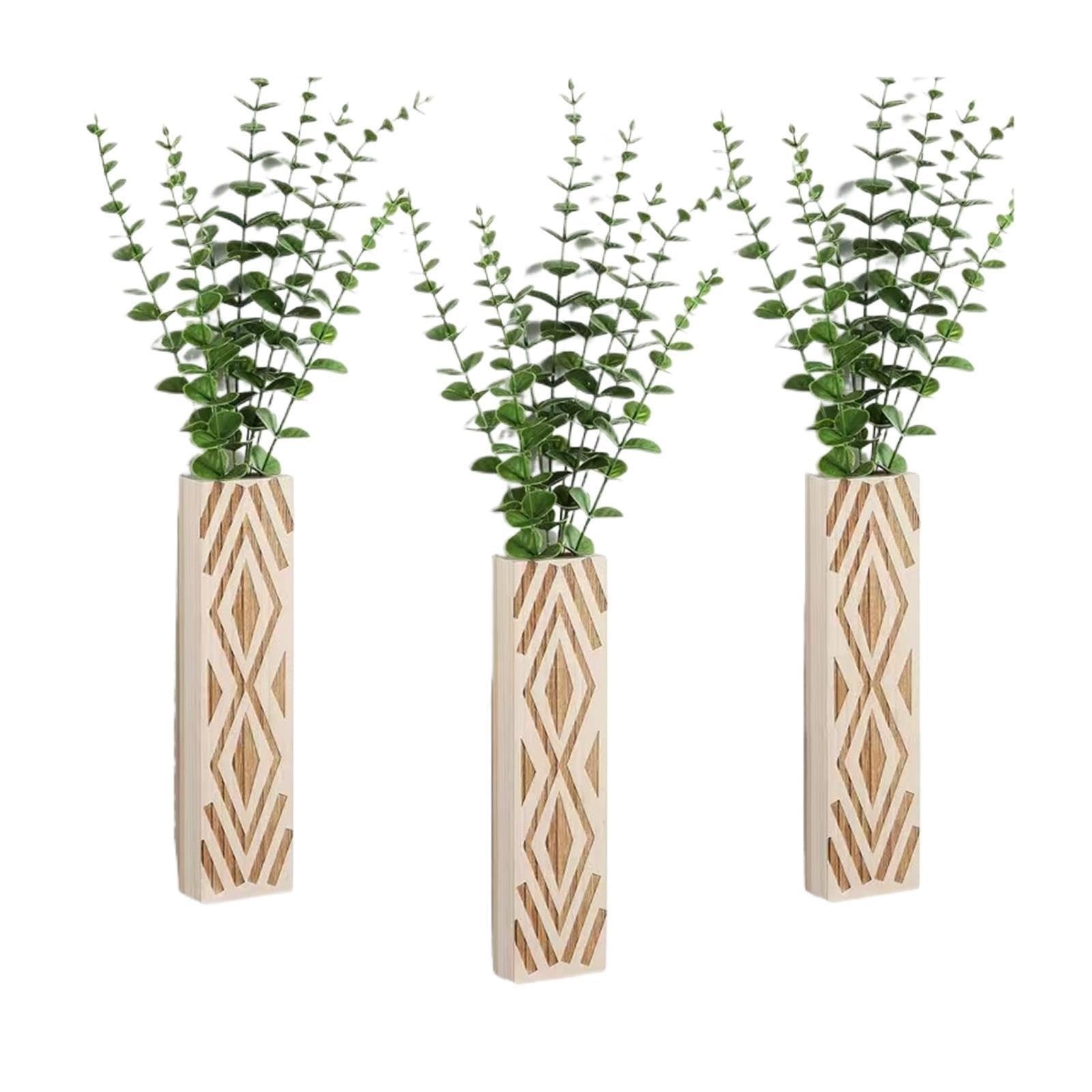 3 Stück Blumenständer aus Holz for die Wohnzimmerwand Für Haushalt