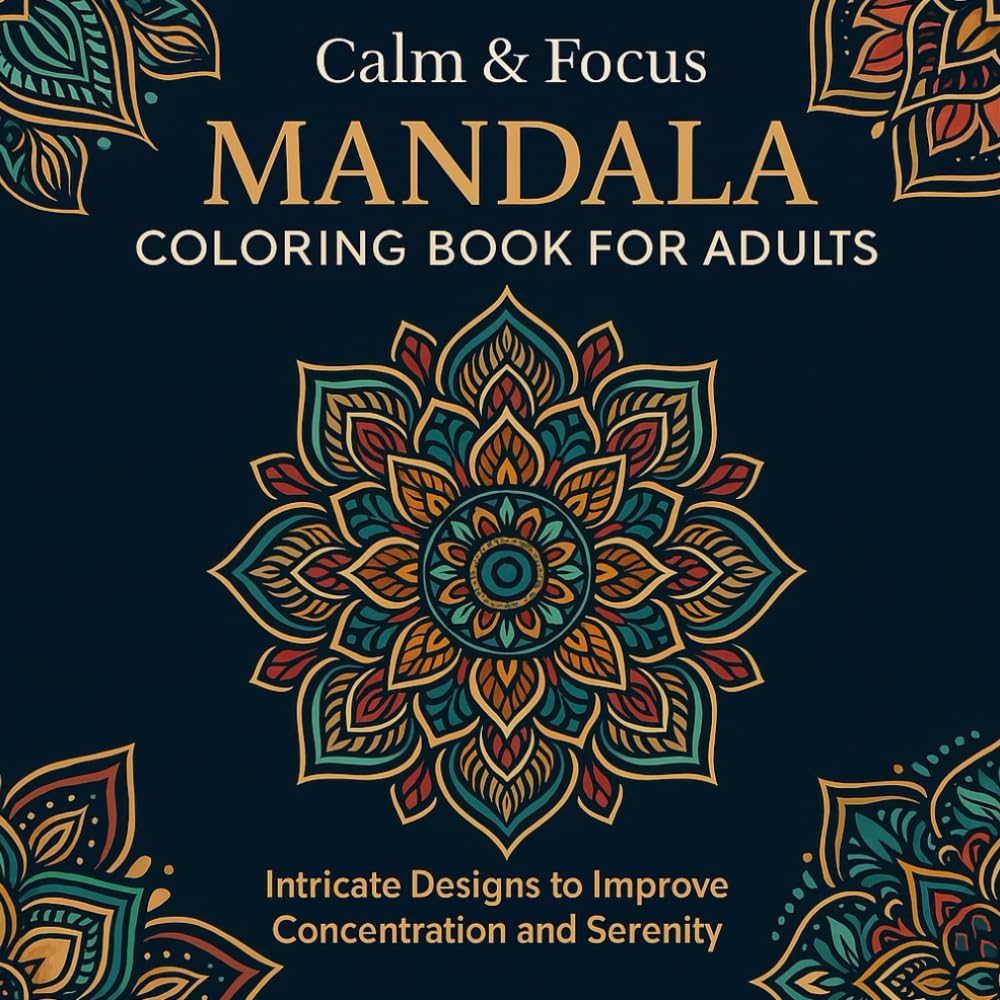 Calm & Focus – Mandala Coloring Book for Adults: Intricate Designs to Improve Concentration and Serenity