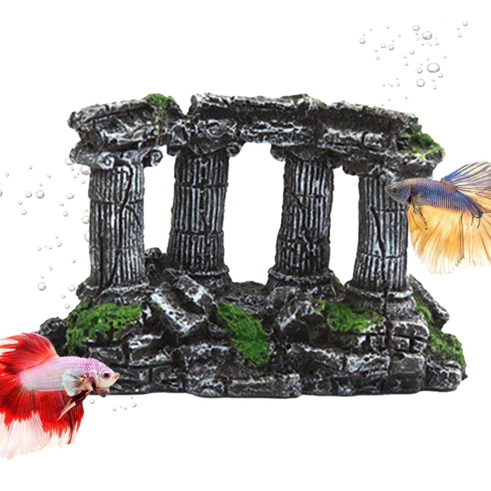 Lambo Small Aquarium Decorations | Tanks Greek Craft Roman Column Habitat | Aquarium Rock Ruins Plants Aquarium Decoration Ornaments