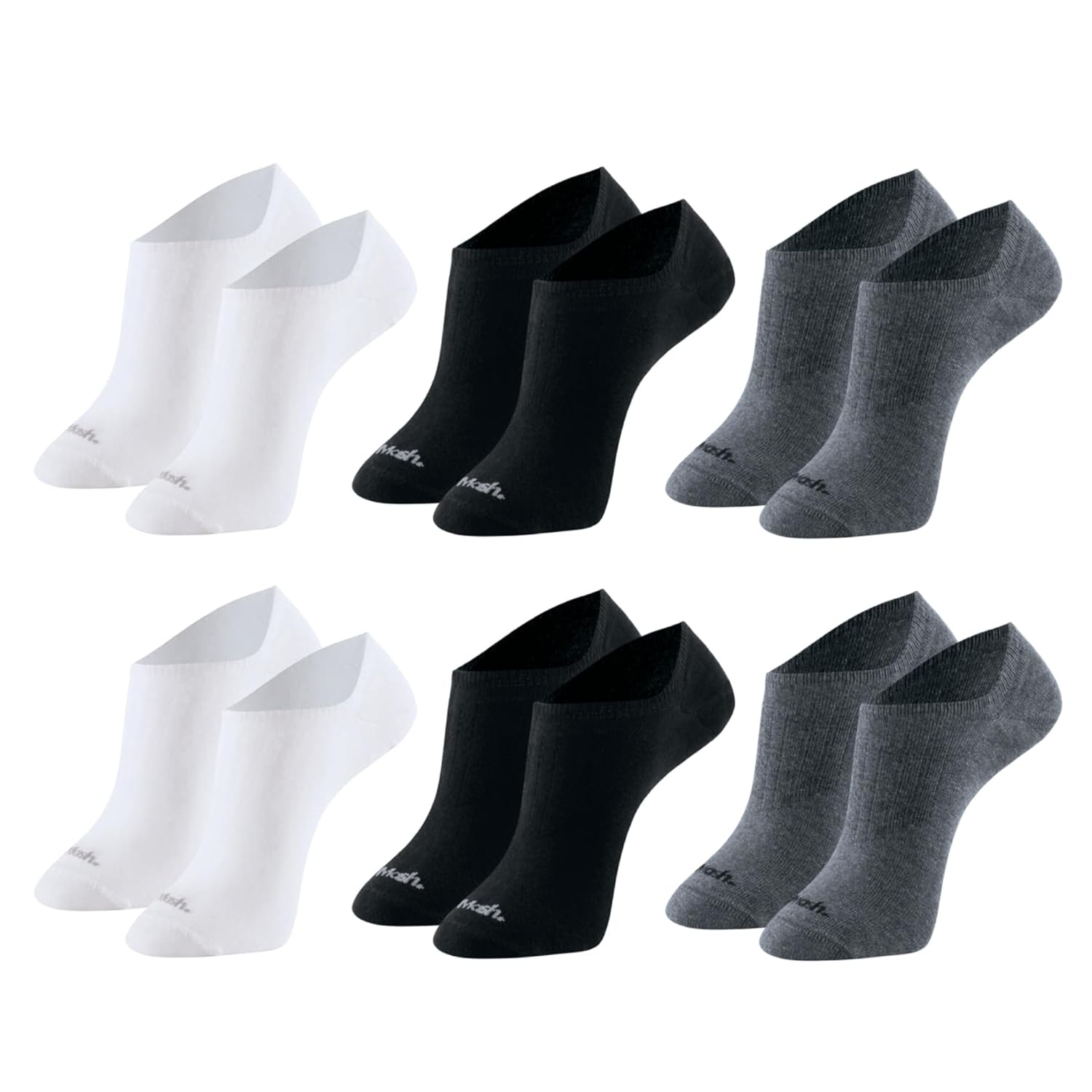 Kit 6 Pares Meia Sapatilha Invisível Mash com Faixa Tensora Esportiva Active Unissex Adulto