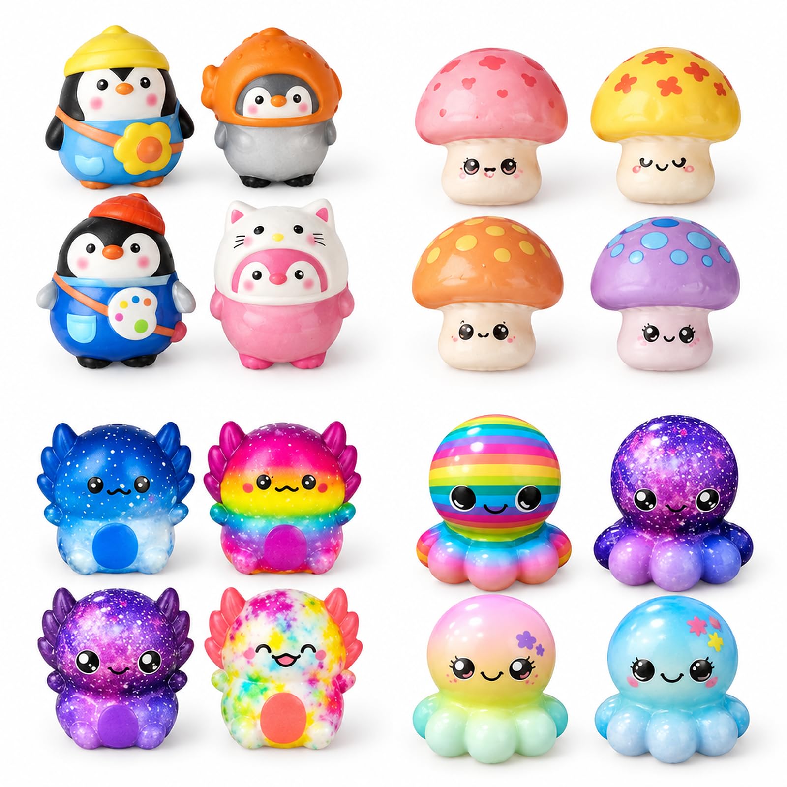 16Pcs Octopus Squishy, Party Birthday Gift Party Bag Fillers