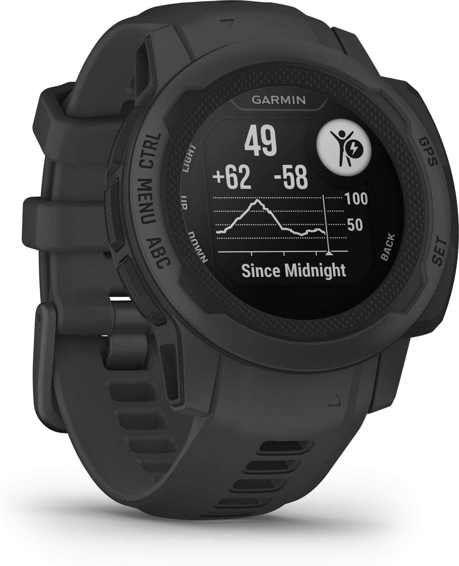 Garmin Instinct 2S, Smartwatch, 40mm, Rugged design, Autonomia 21 giorni, +30 app multisport, GPS, Cardio, SpO2, Activity Tracker 24/7, Connect IQ (Graphite)