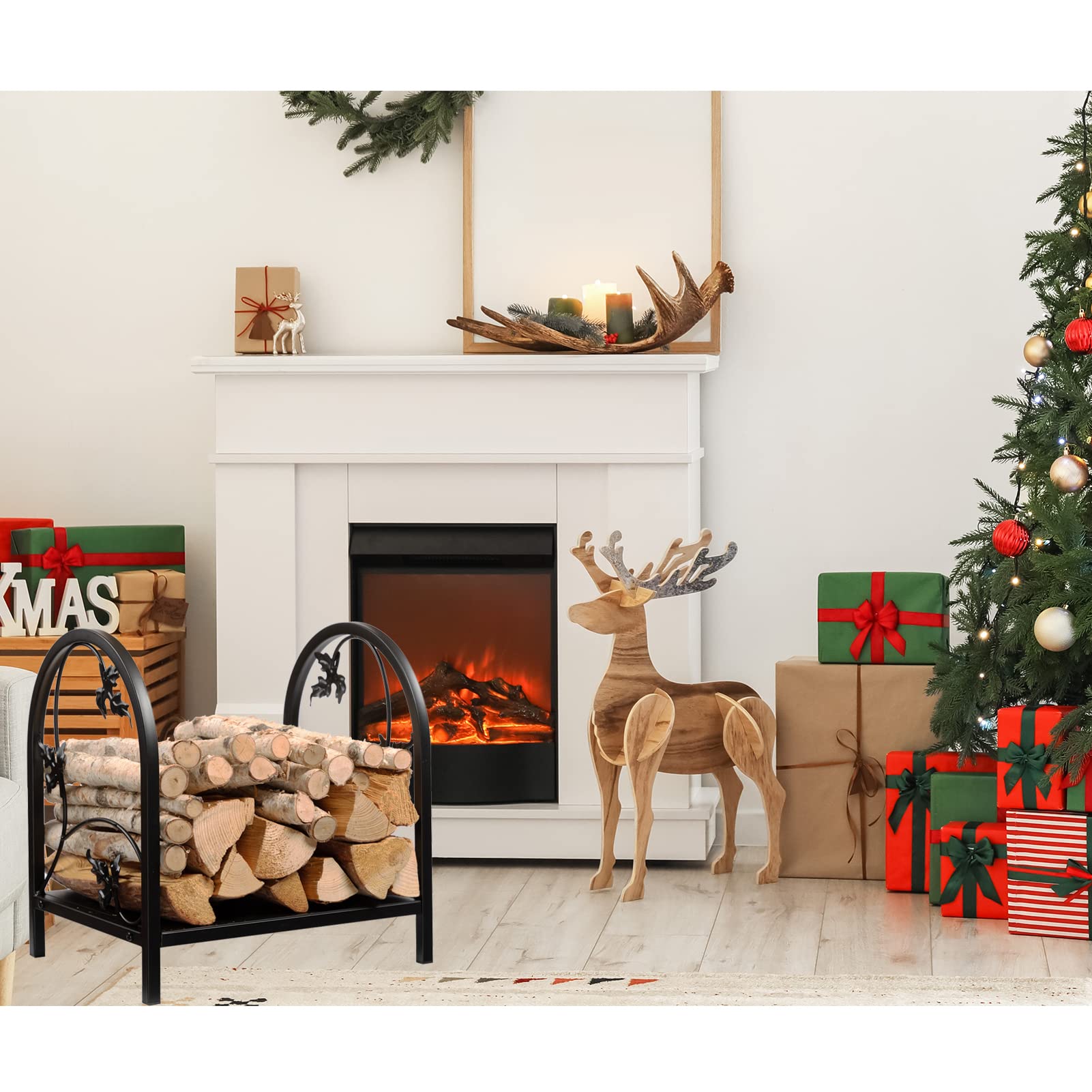 Amazon.com: Lifeety 16 Inch Firewood Rack Small Indoor/Outdoor Log Holder  Wood Storage : Patio, Lawn u0026 Garden