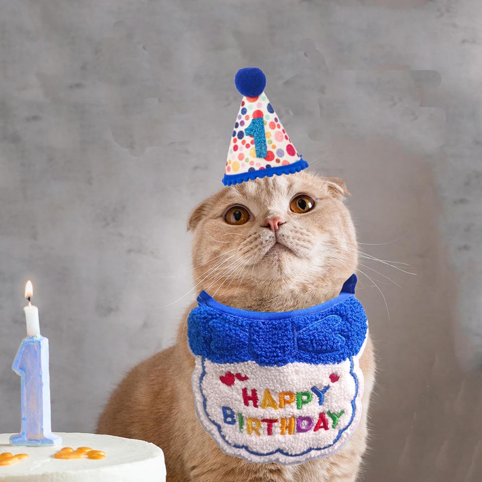 Set Festa Compleanno Per Cani - Bandana, Cappellino E Papillon Decorati Per Animali Domestici - Foto 6