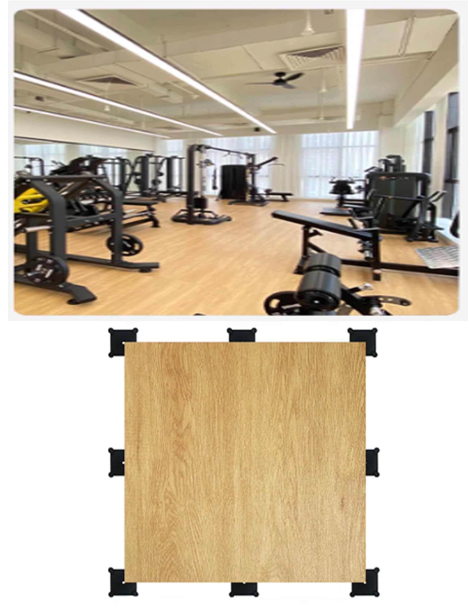 Tappetino in gomma for palestra, piastrelle for pavimento in gomma spessa e resistente, tappetino for stacchi da terra laminato antiurto ad alta densità - 50,8 cm larghezza x 50,8 cm lunghezza(Color1,