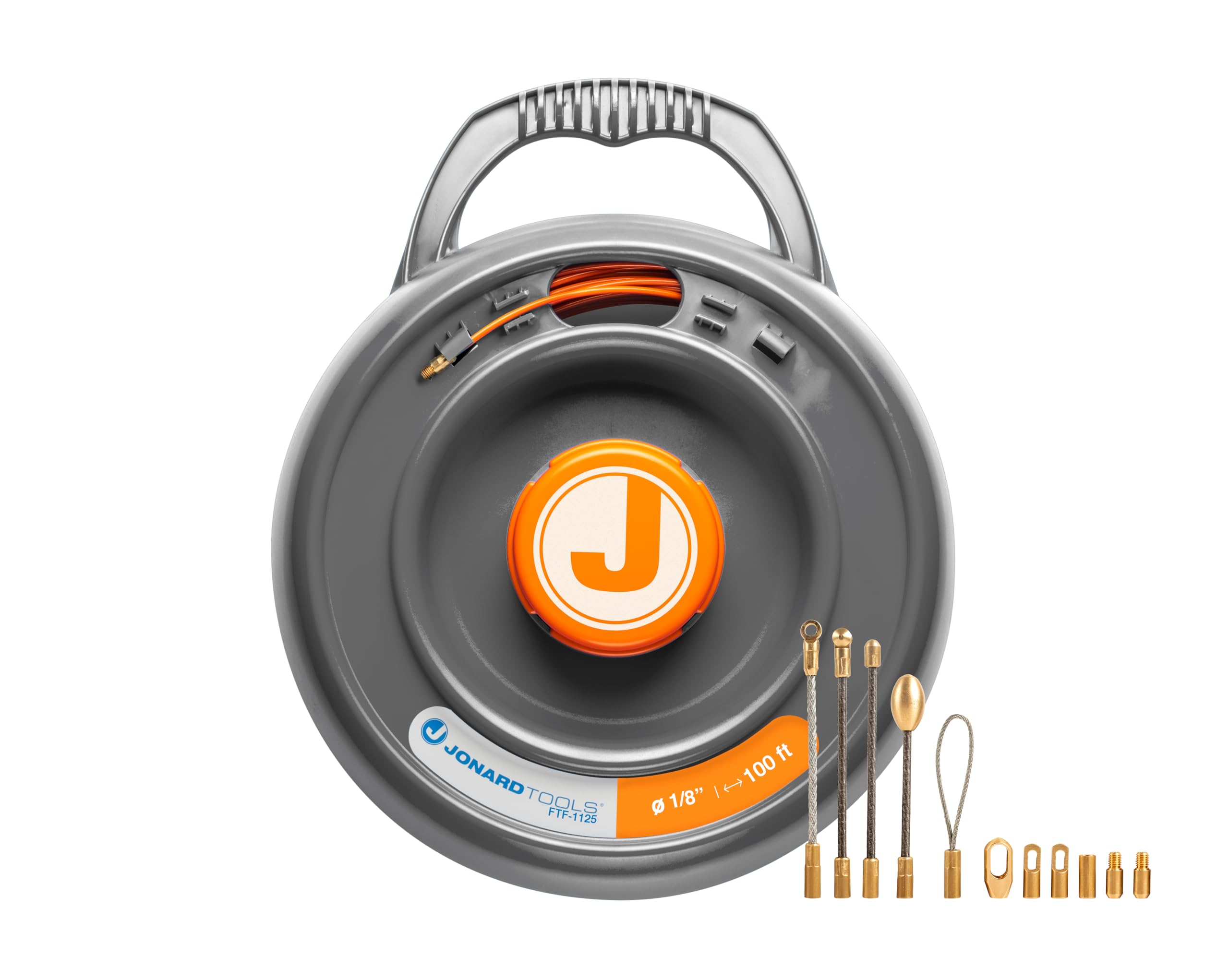Jonard Tools FTF-1125 cinta de pescado de fibra de vidrio Rodder, 100 pies para empujar y tirar de fibra óptica y cable eléctrico
