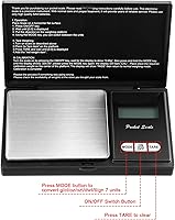 Vista 4 de Juego de básculas digitales de bolsillo, 3.53 oz 0.00 oz, báscula electrónica de gramos con 0.04 oz, 0.07 oz, 0.18 oz, 0.35 oz, 0.71 oz, 3.53 oz