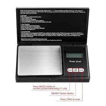 100g 0.01g Precision Digital Scales Mini Protable Weighing Scale with Back-lit LCD Display,Stainless Steel Weight Platform for Kitchen Cooking, Coffee, Jewellery