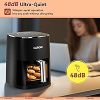 Vista 8 de Freidora de Aire con 12 Preajustes y Ventana de Visualización, Gran Capacidad de 6Qt, Máximo 400℉ para Dorar, Freidora de Aire, Hornear, Asar