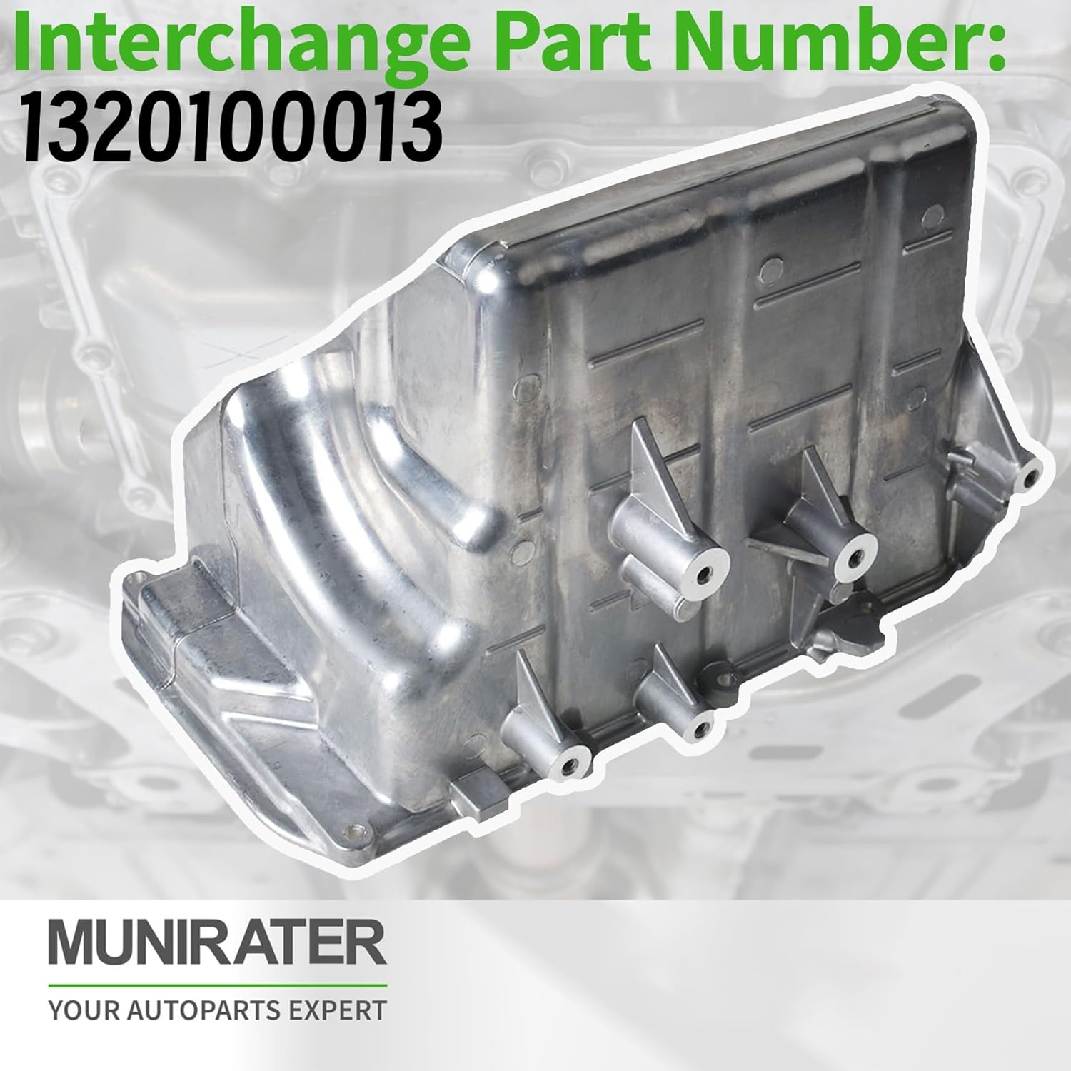 munirater Aluminum Silver Engine Oil Pan Replacement for Fortwo 2008-2015 Replacement for 1320100013