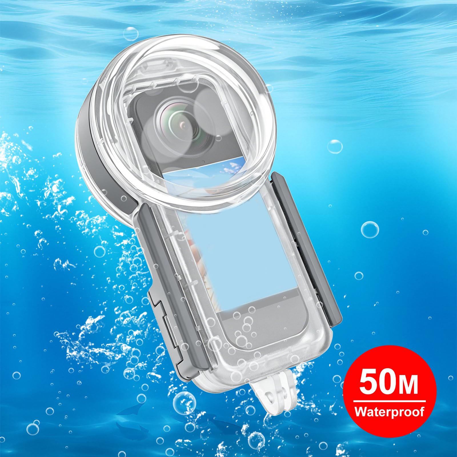 Custodia impermeabile compatta e leggera per custodia subacquea per fotocamera, profondità 50 m, per attività acquatiche, custodia per fotocamera subacquea con prestazioni migliorate