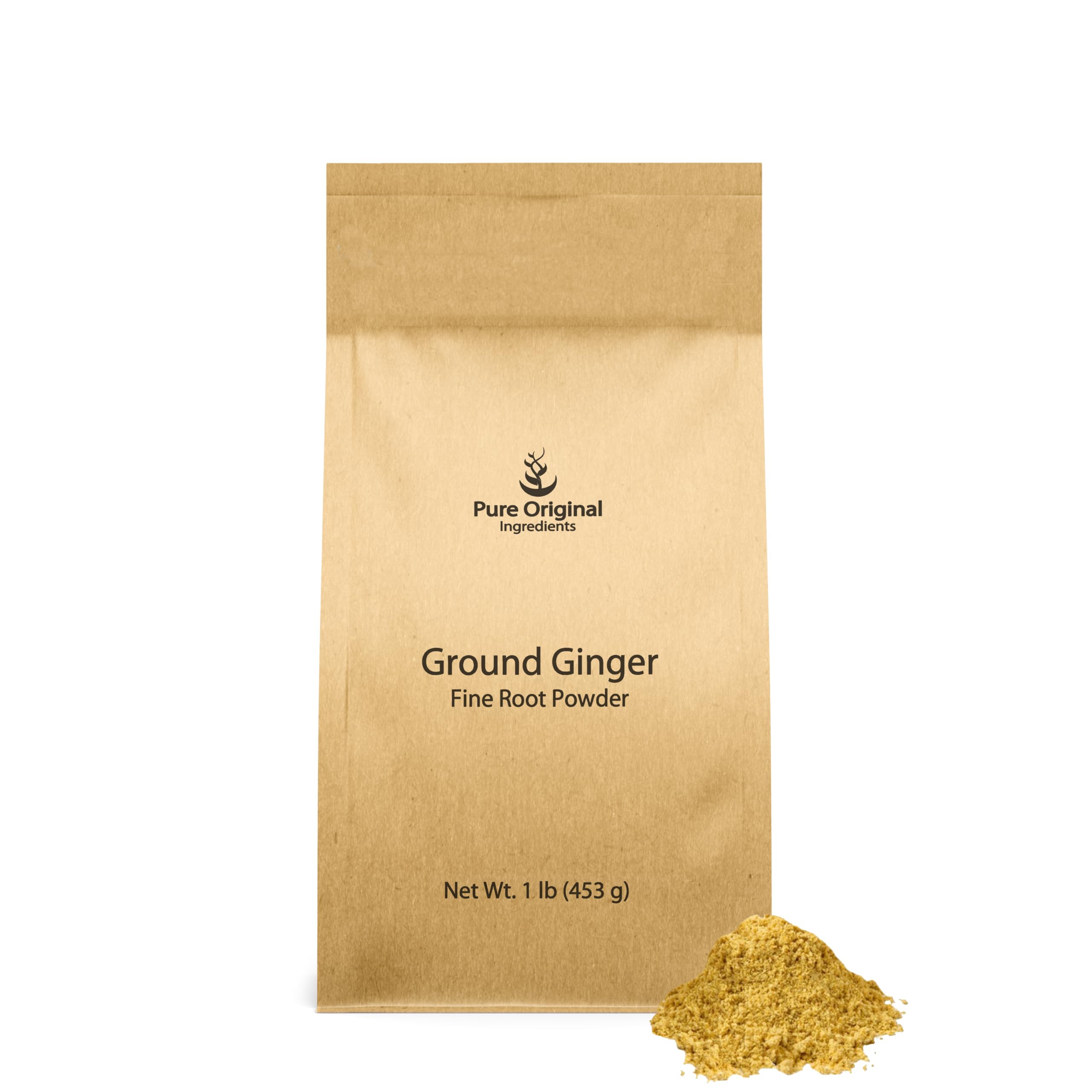 Pure Original Ingredients Ground Ginger, 1lb, Whole Herb, No Preservatives, Vegetarian, Gluten-Free