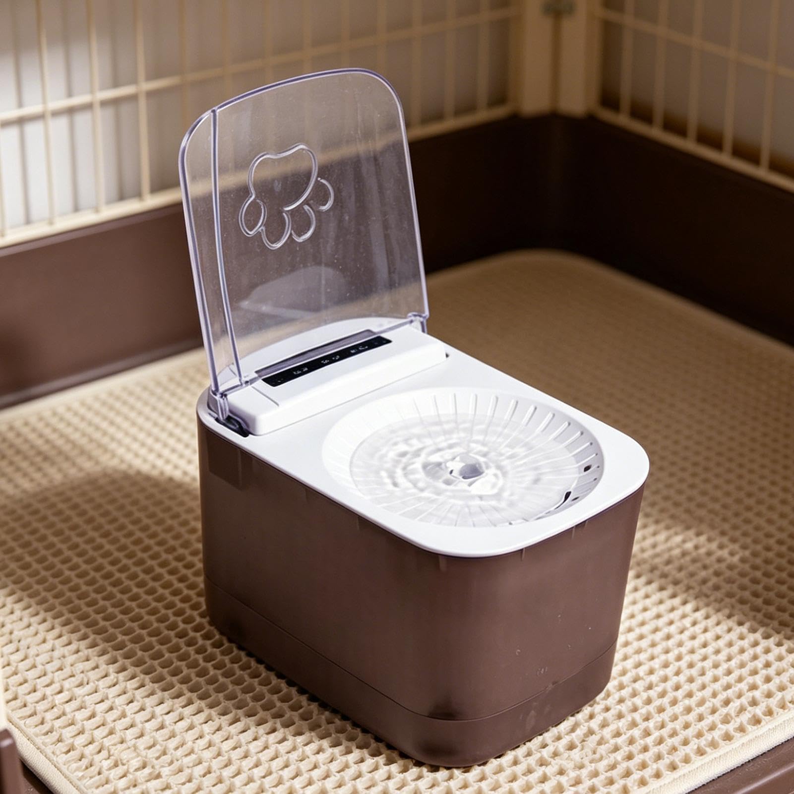 Fuente Agua para Gatos Dispensador de agua 3L | Fuente para perros con tapa con apertura automática mediante sensor Apartamento, área de juegos, cocina y hogar