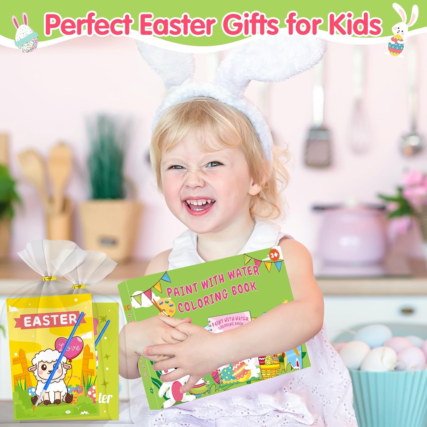 24 Water Coloring Books Party Favors -Toddler Easter Basket Stuffers Crafts Gifts, Mini Coloring Books Bulk for Kids Boys Girls Classroom School Activity easter Basket Goodie Bag Fillers (Easter A)