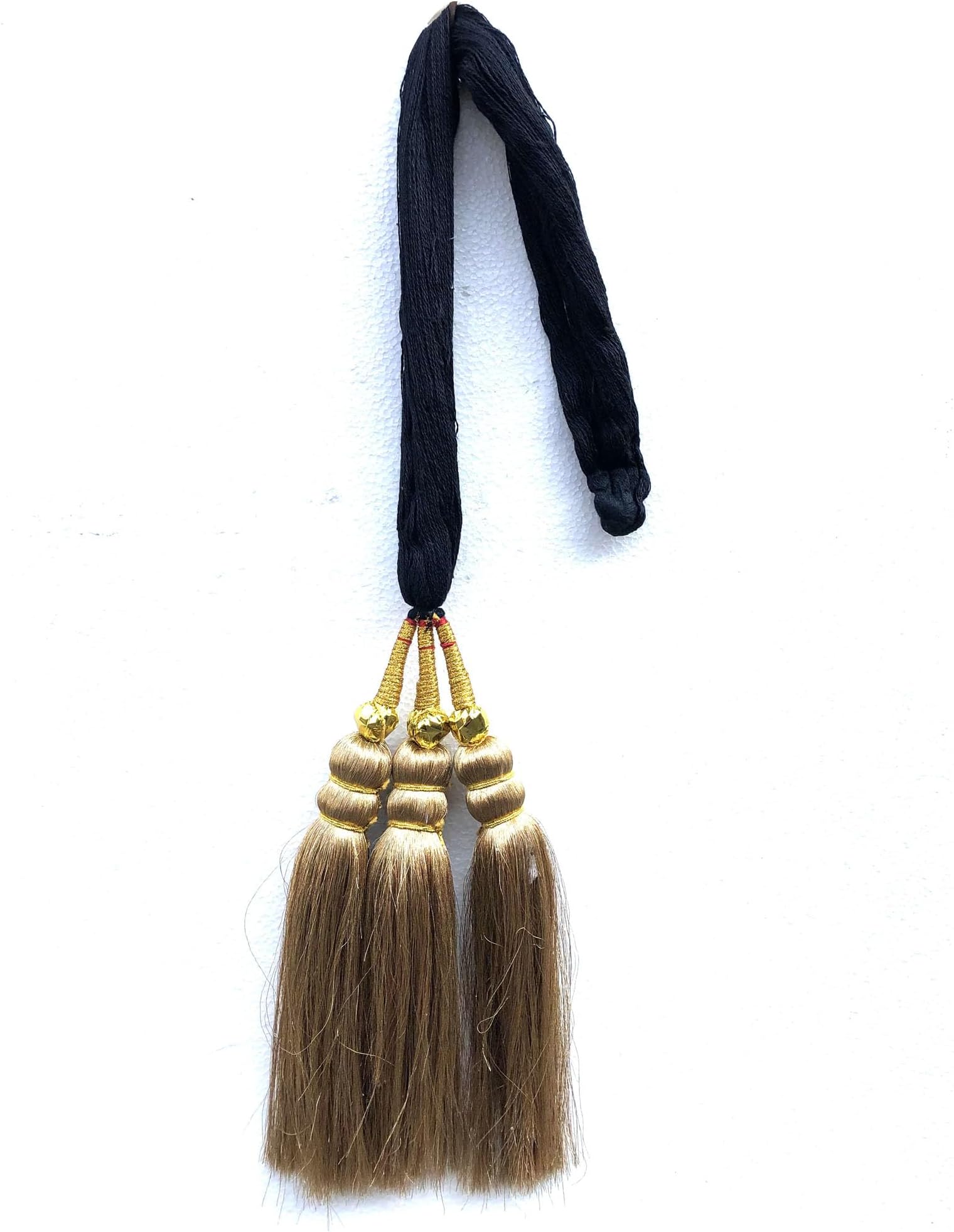 1PC Long Length Solid Beautiful Paranda Hair Accessories Braid Tassels for Girls Women (Golden Color) Standard Size