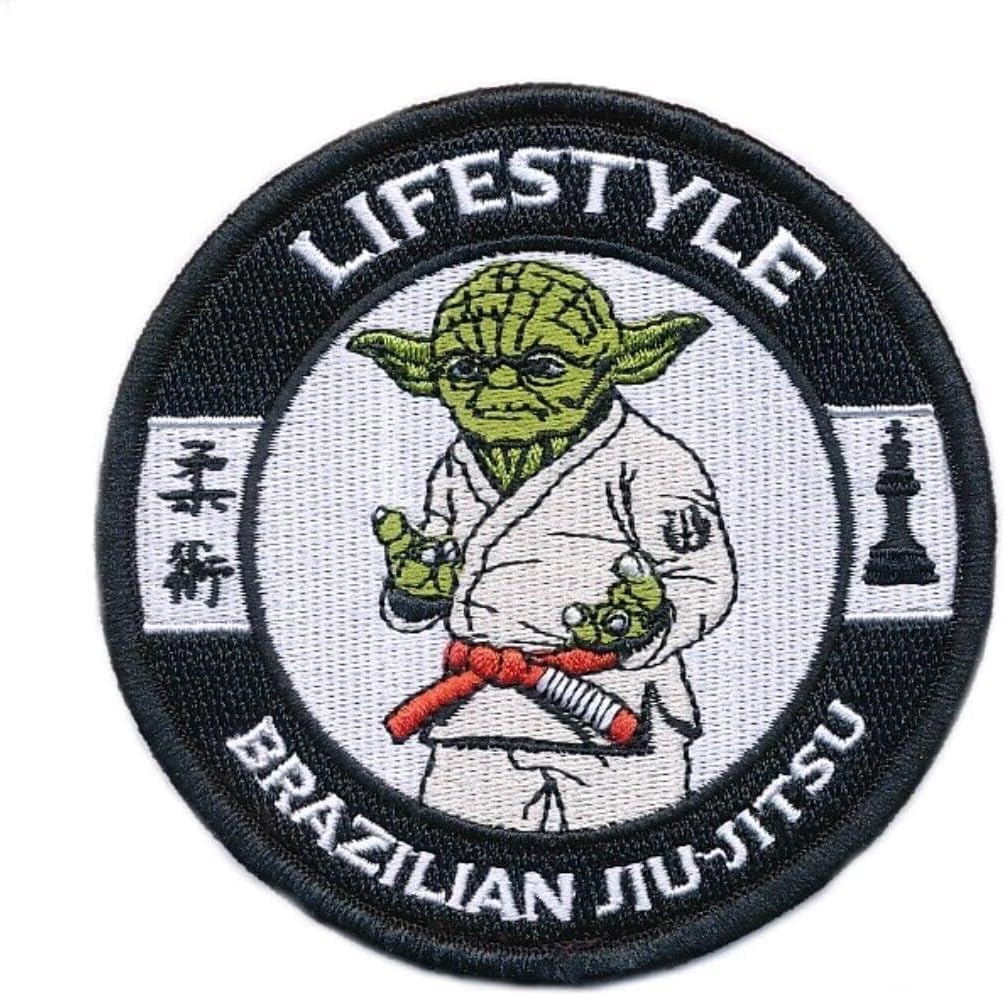 Brazilian Jiu Jitsu Lifestyle Master Yoda Patch (3.5 Inch) Embroidered Iron or Sew-on Badge BJJ Gi Kimono DIY Patches