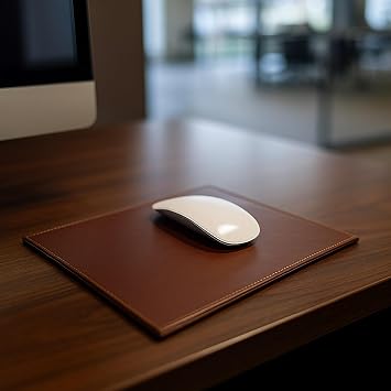 Dacasso Bonded Leather Mouse Pad, Brown