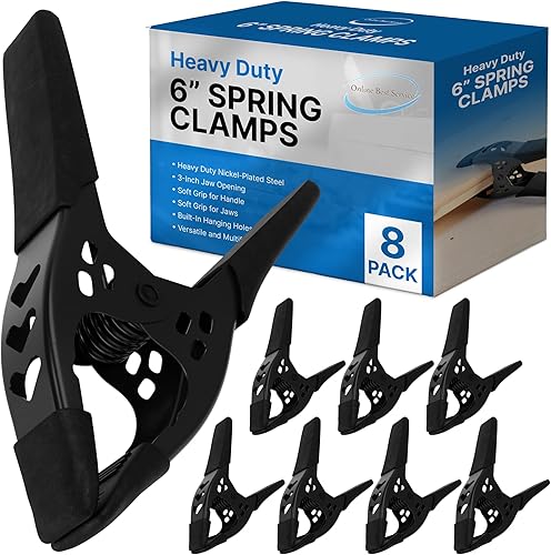 Miniatura 7 de Pinza de 6 pulgadas, metal con resorte grande y de alta resistencia, apertura de la mordaza de 3 pulgadas