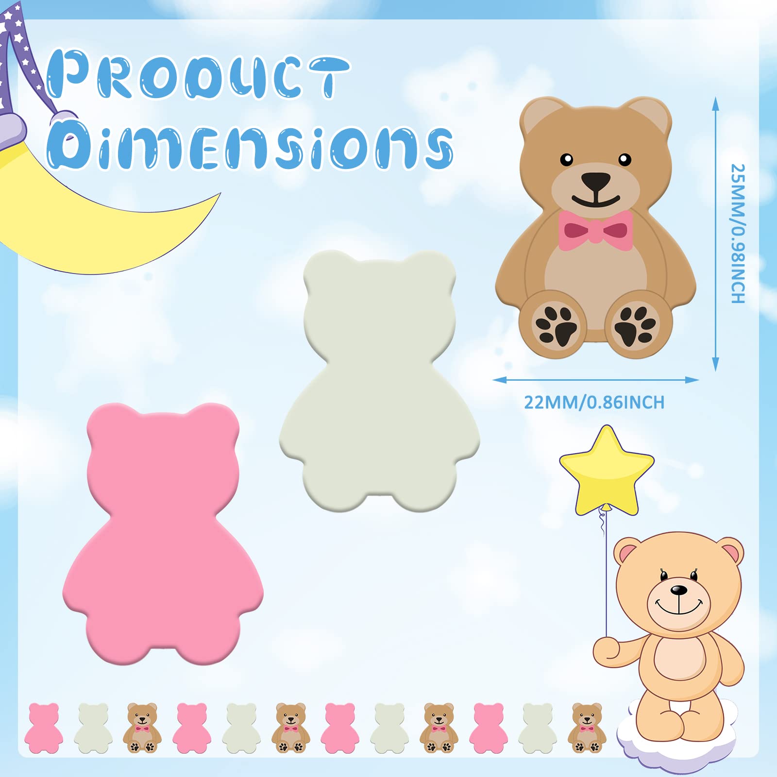 Oso De Peluche Rosa Para Baby Shower, Centro De Mesa, Decoración Para