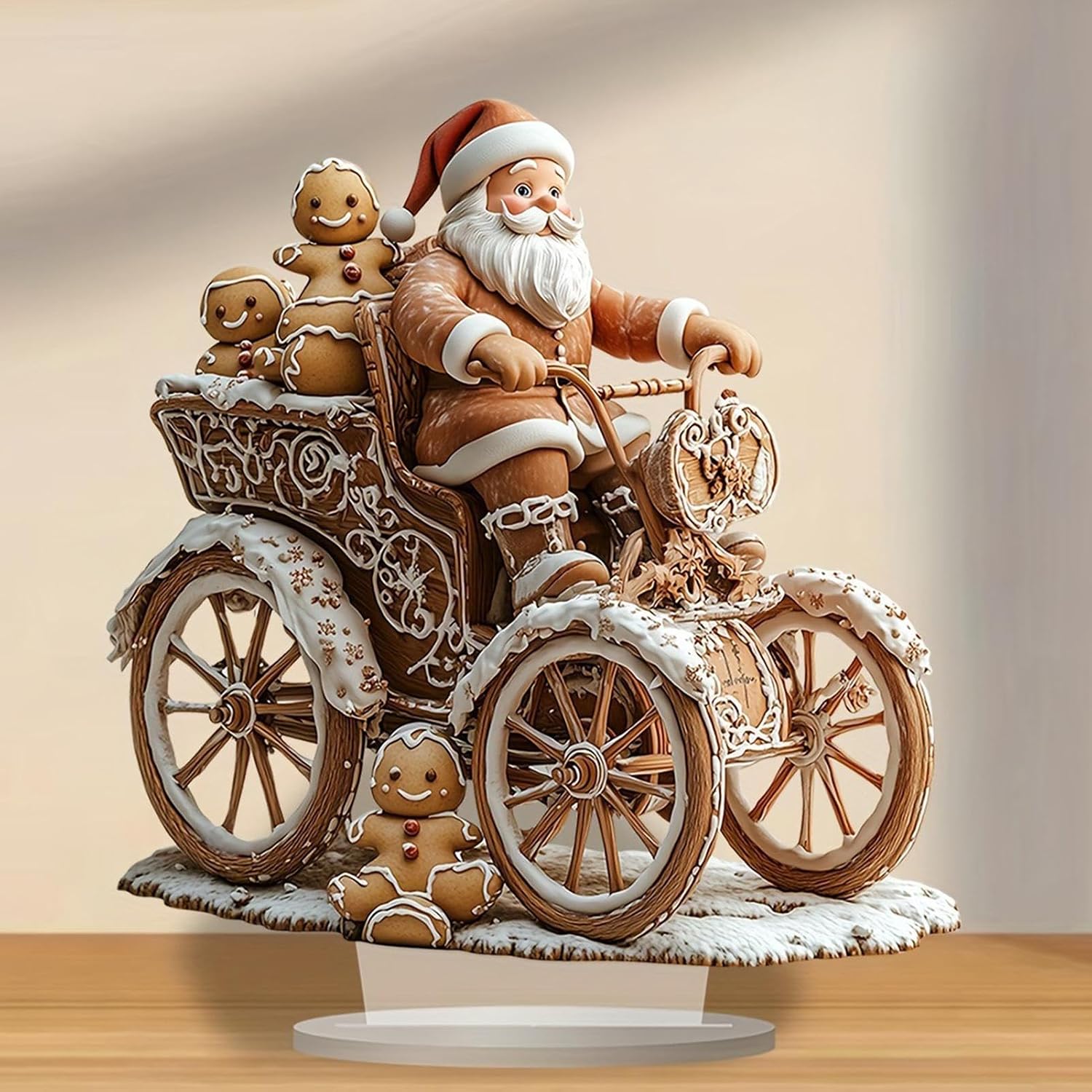 Père Noël, Petite Statue Père Noël Assis Portable Avec Sac Cadeau Et Père Noël, Petite Statue Père Noël Assis Portable Avec Sac Cadeau Et
