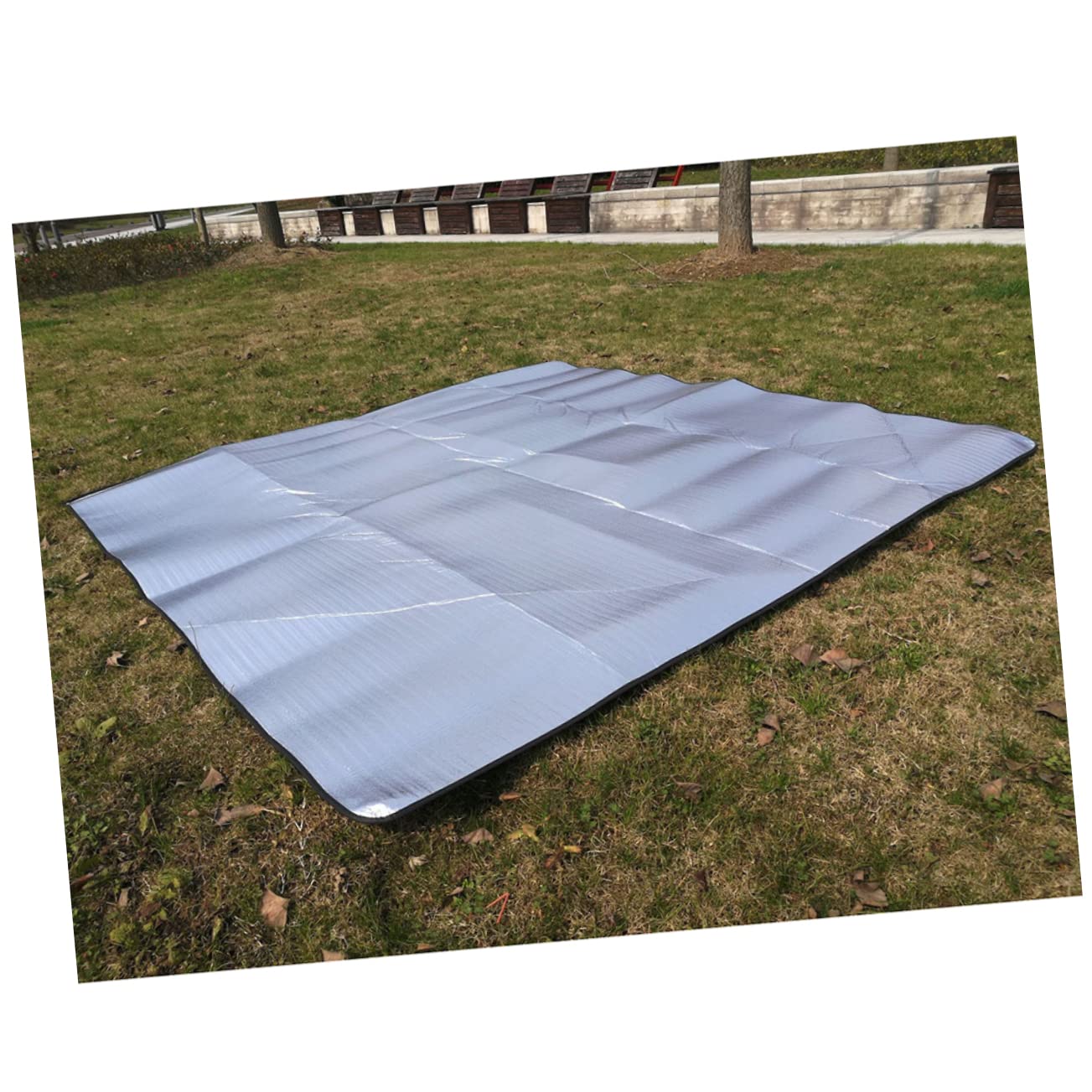 Esterilla de Camping 200x200 Cm 2,5 Mm Aluminio Portátil Aislante para Picnic y Actividades al Aire Libre con Bolsa Ligera y Cálida para Senderismo y Playa