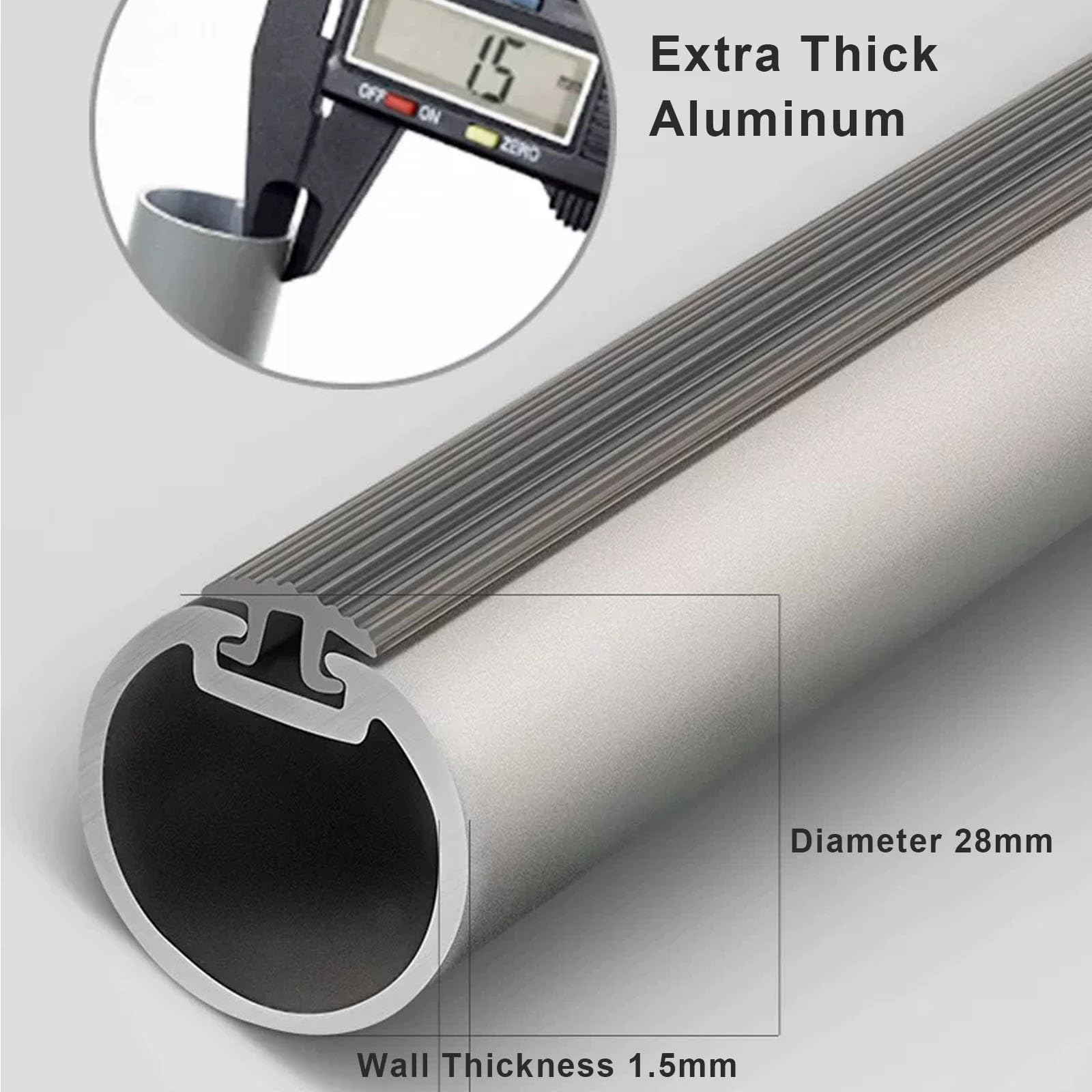 Drążek do Zasłon, Minimalistyczny Design, Udźwig 30 KG, Drążek Prysznicowy