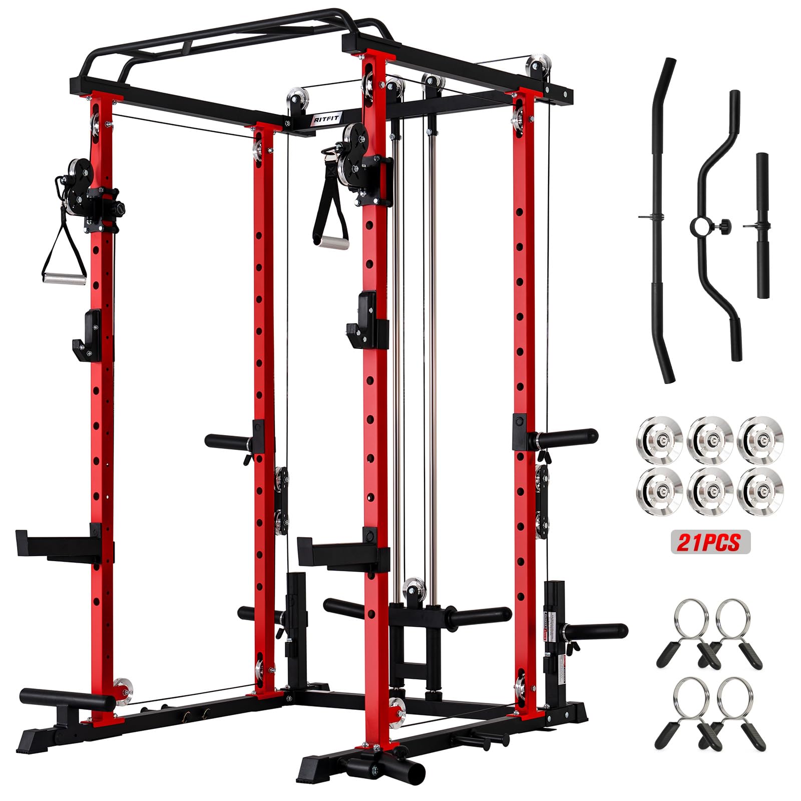 RitFit PPC-P3 Power Cage with Cable Crossover System, 1200LB Capacity