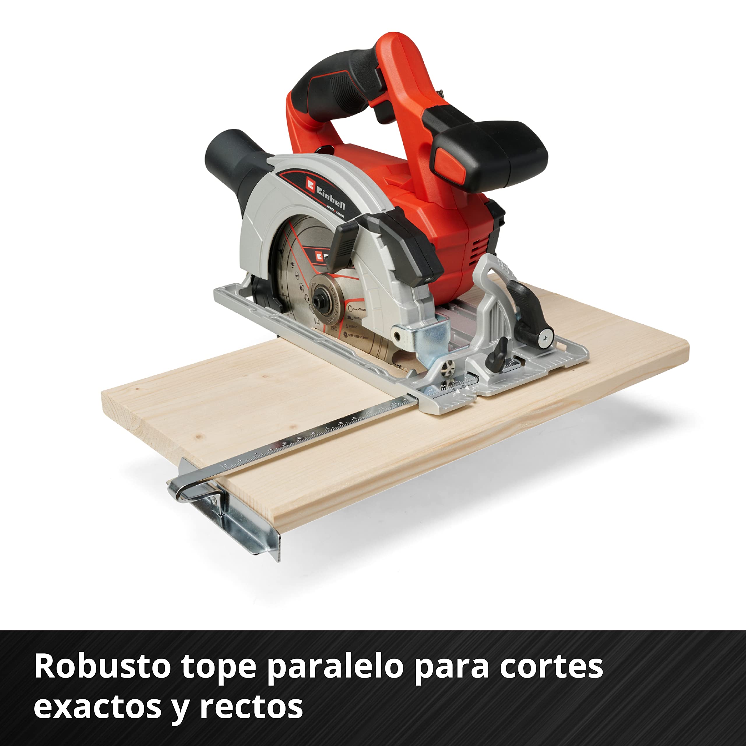 Einhell Sierra circular inalámbrica TE-CS 18/165-1 Li-Solo Power X-Change (iones de litio, 18 V, 4.200 min-1, gran estribo de agarre, bloqueo de husillo, incl. hoja de sierra de metal duro)