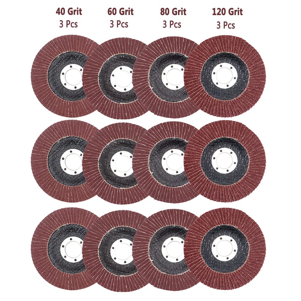 24 Stück Fächerschleifscheiben 115 Mm (4,5 Zoll) – Zirkonia, Verschiedene Körnungen, Für Edelstahl, Holz, Metall, Winkelschleifer