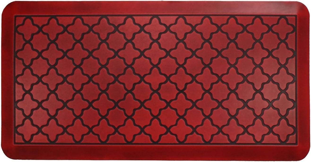 Butterfly Kitchen Mat Anti Fatigue Comfort Floor Mats - Perfect for Kitchen and Standing Desks, Material, Waterproof Kitchen Floor Mat, 20 x 39 inches, Red