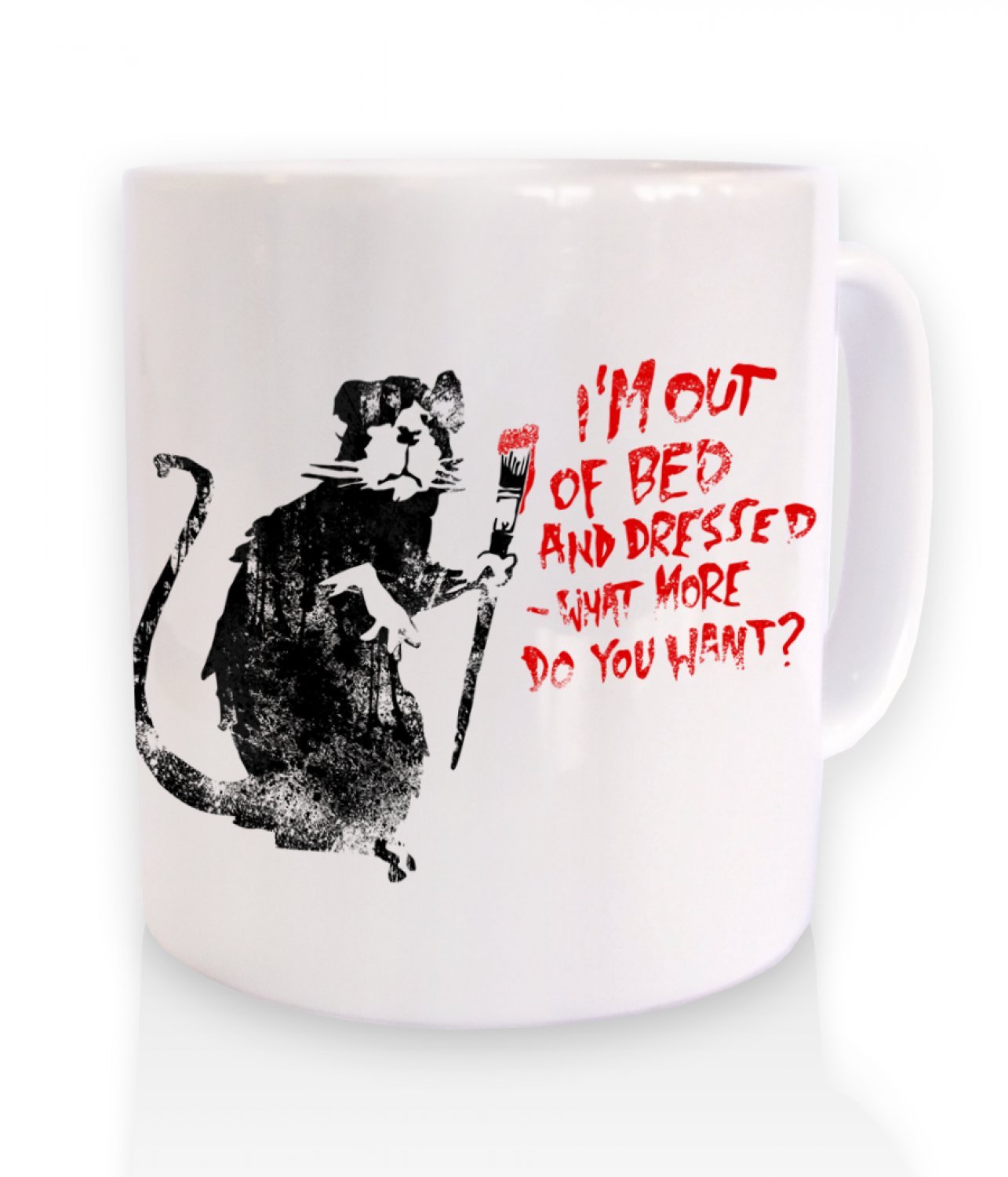 Banksy Out Of Bed Rat Mug