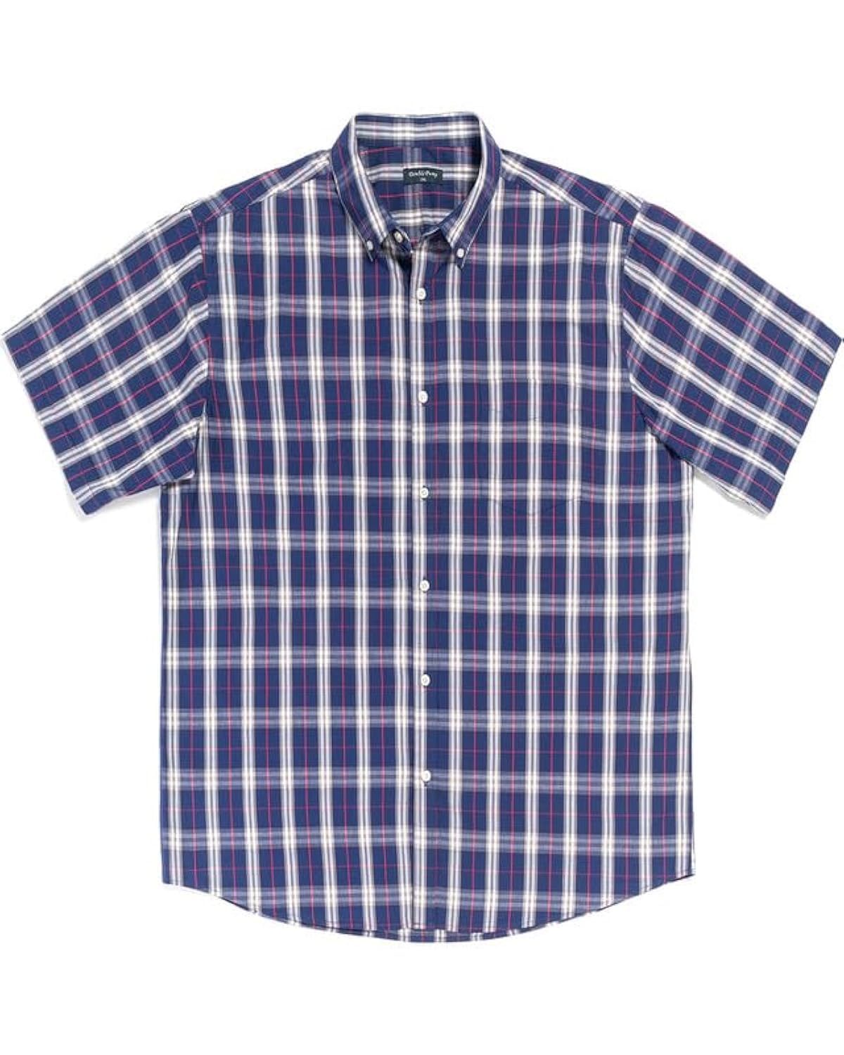 Double Pump Big and Tall Shirts for Men Short Sleeve Button Down Shirts from Size XL(T) to 6XL (T) Cotton