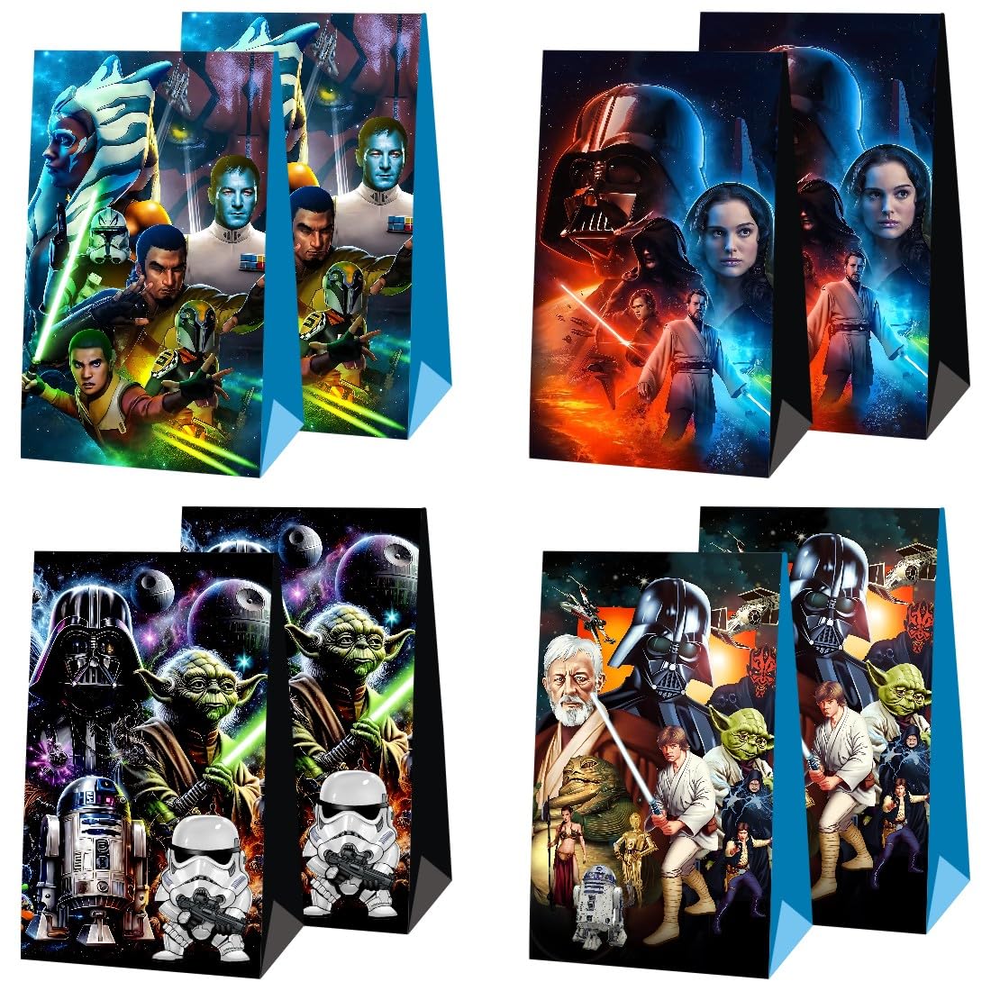 Mozin 12Pcs Star of Wars Party Gift Bags Goodie Bags, Star of Wars Party Supplies for Kids Birthday Decorations