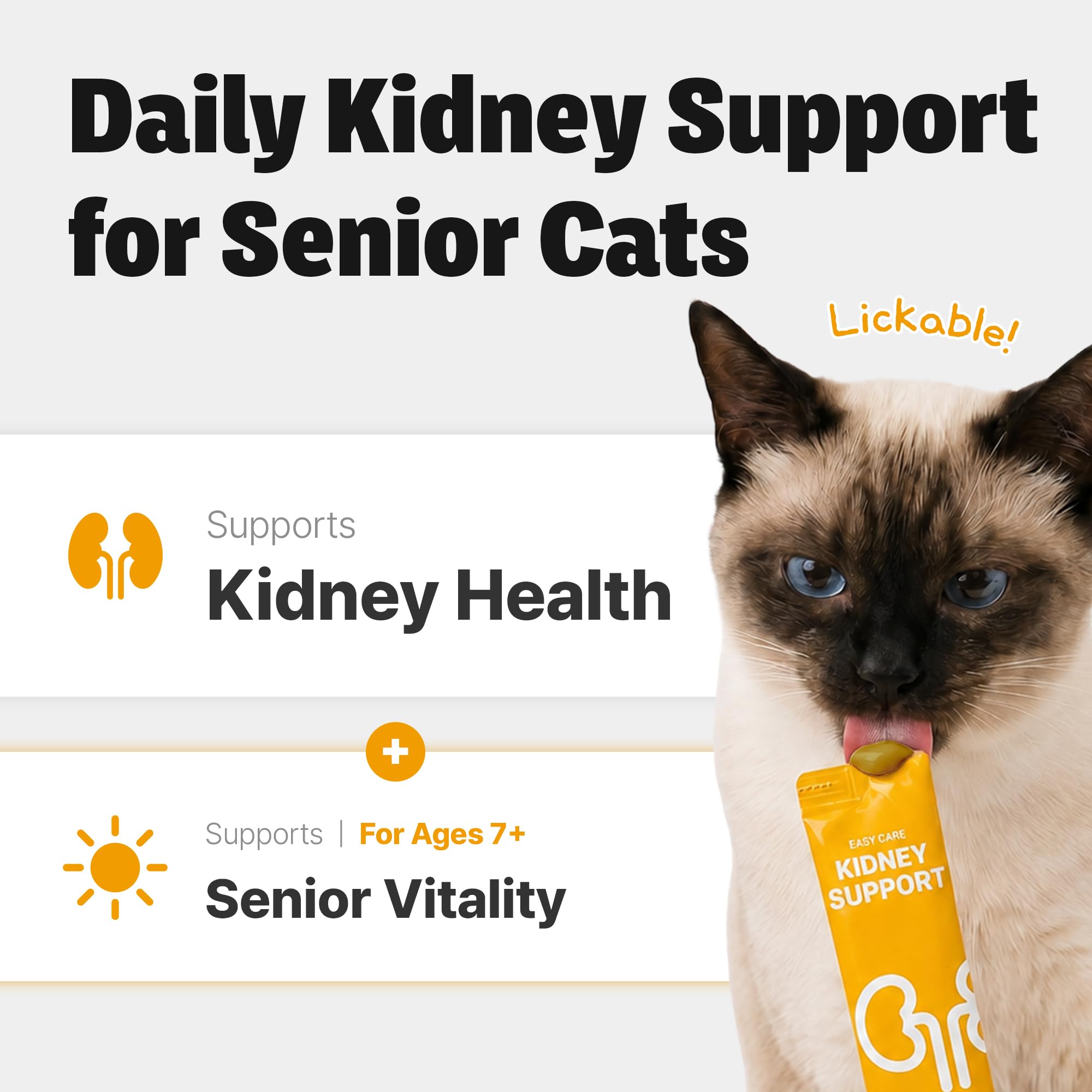 Kidney Support for Senior Cats, Lickable Kidney Health & Vitality, 30 Tubes — Amazon image 2
