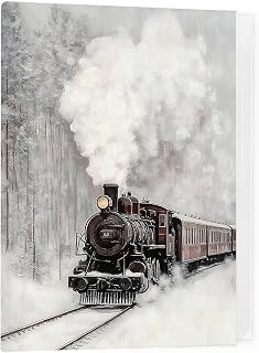 WOTYPU Christmas Photo Album 4x6, Winter Xmas Train Snowy Scene Photo Album Memory Book Keepsake with Hold 36 Pictures for Family Baby Graduation Wedding Anniversary Travel Vacation