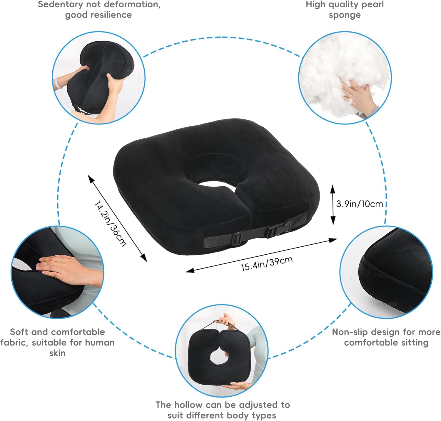 wefaner Donut Pillow Tailbone Pain Relief Bed Sore Pillow,Hemorrhoid Pillow,Butt Donut Cushion for Hemorrhoids,After Surgery,Pregnancy, Pressure Sores.
