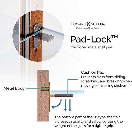 Miniatura 5 de Howard Miller Jaime Corner Curio Cabinet 680-609 - Decoración del hogar con acabado satinado negro, cuatro estantes de vidrio ajustables, vitrina de